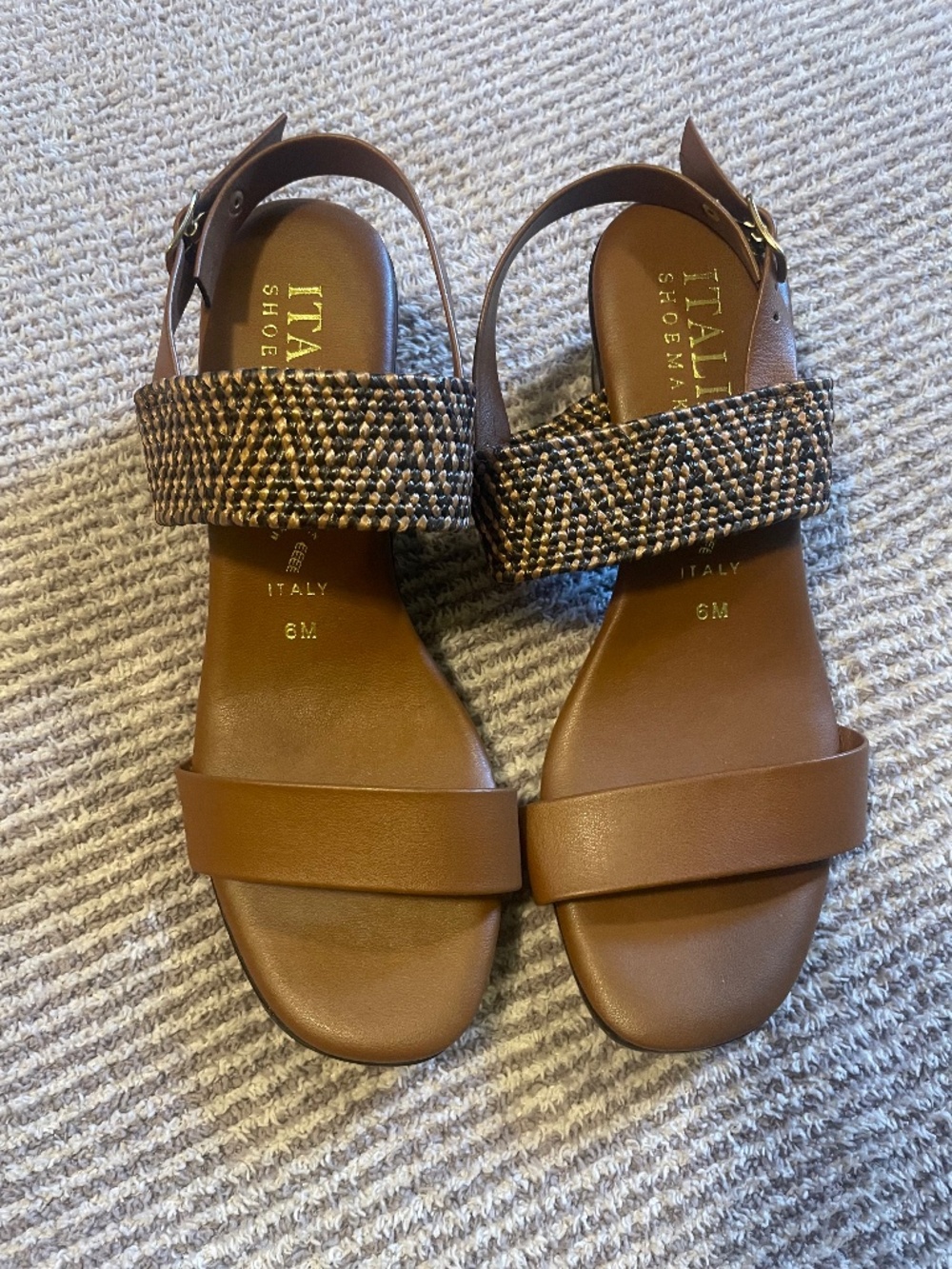 Italian Shoemakers Brown and Cream Sandals